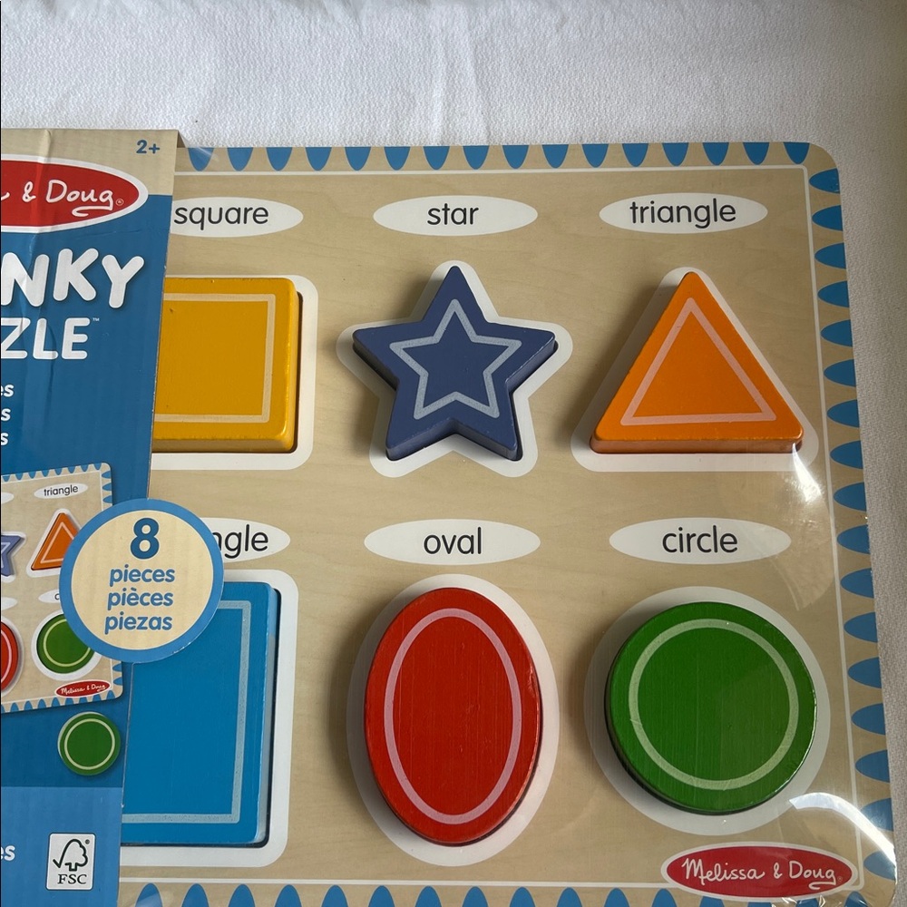 Melissa & Doug 8  Chunky Wooden Shape Puzzle Brand New. - Picture 4 of 6